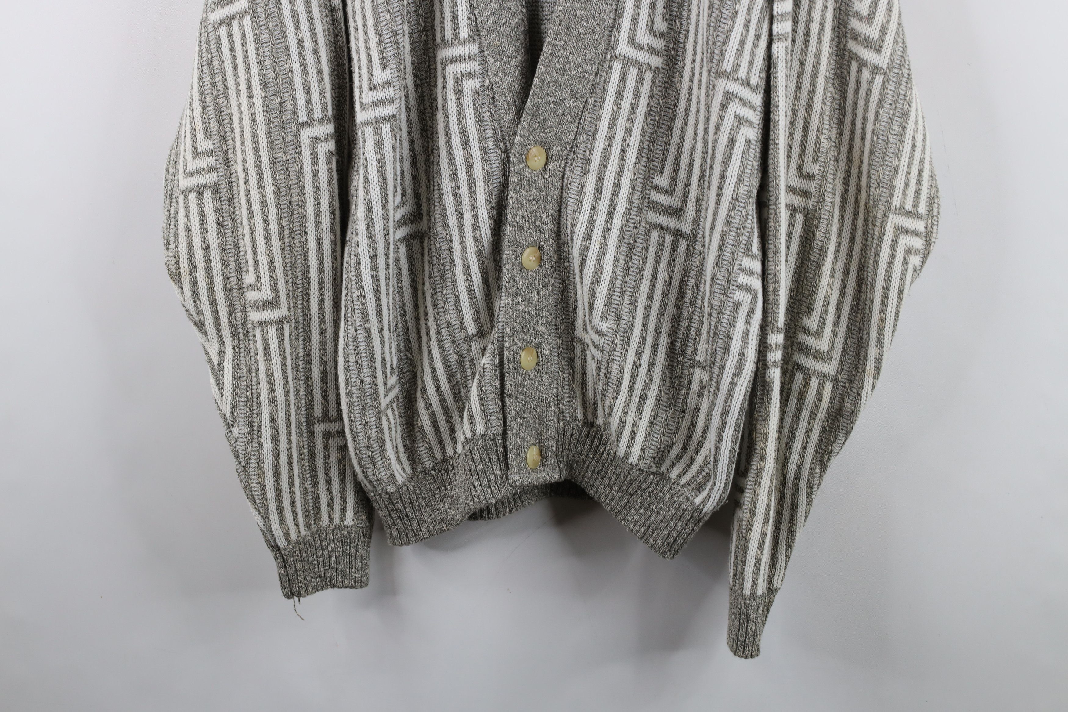 Vintage Vintage 90s Streetwear Striped Knit Button Cardigan Sweater Size US S / EU 44-46 / 1 - 3 Thumbnail