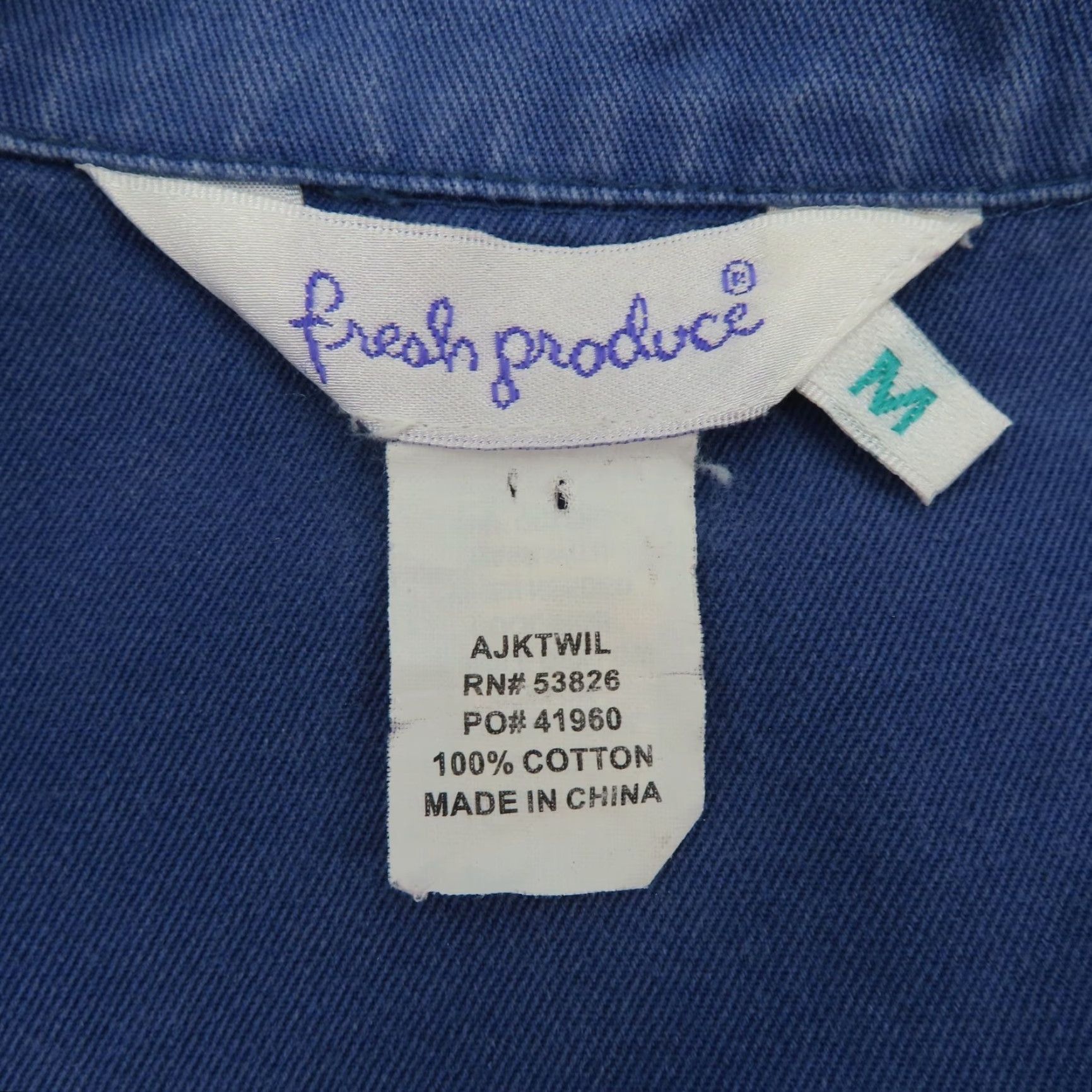 Denime Fresh Produce Womens Jacket Denim Blue Collared Basic Jacket M Size Blue Denim Size M / US 6-8 / IT 42-44 - 6 Thumbnail