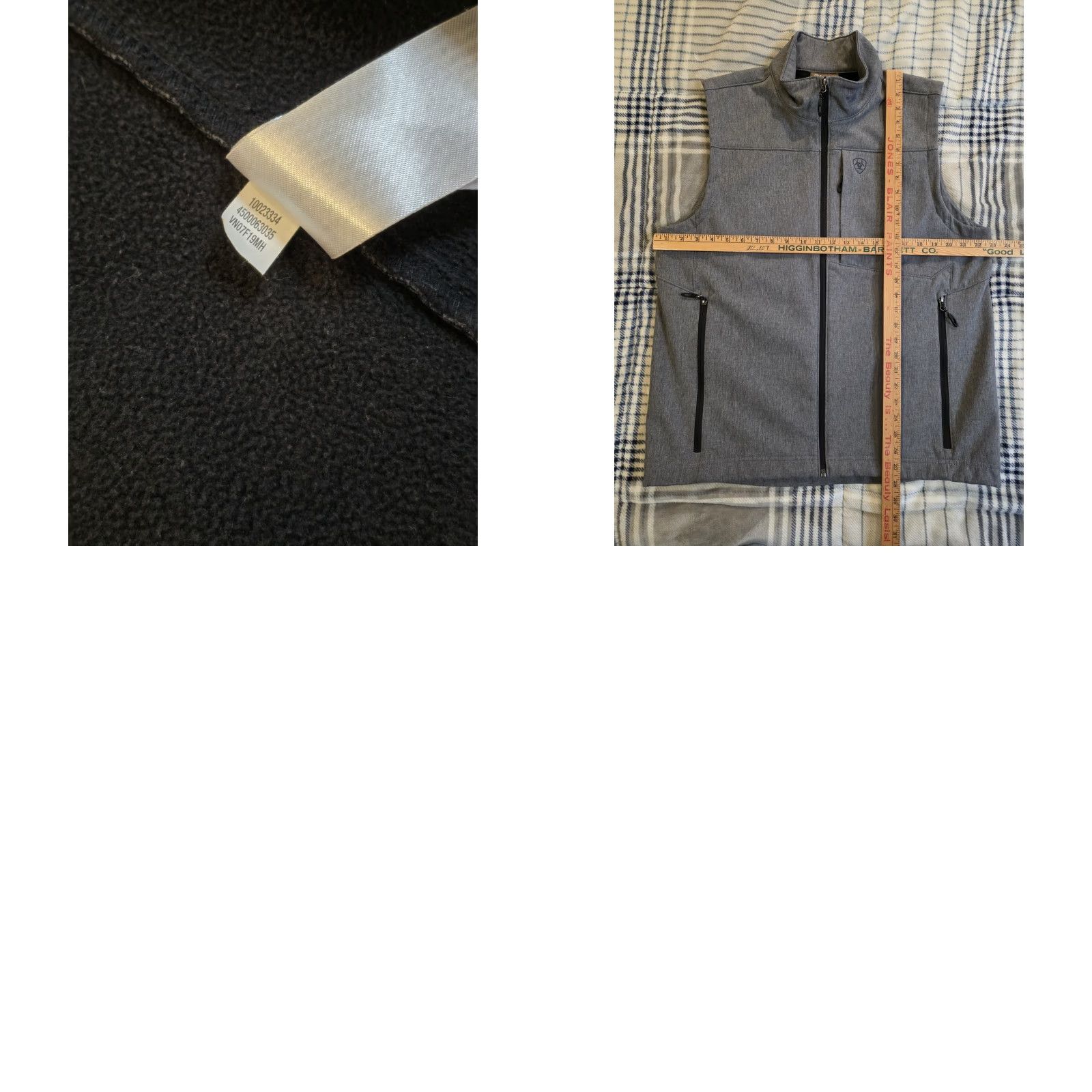Ariat Ariat Vest Mens Large Gray Full Zip Lined 2.0 Logo Tech Equipped Stand-Up Collar Lightweight Softshell Outdoor Western Size US L / EU 52-54 / 3 - 9 Thumbnail