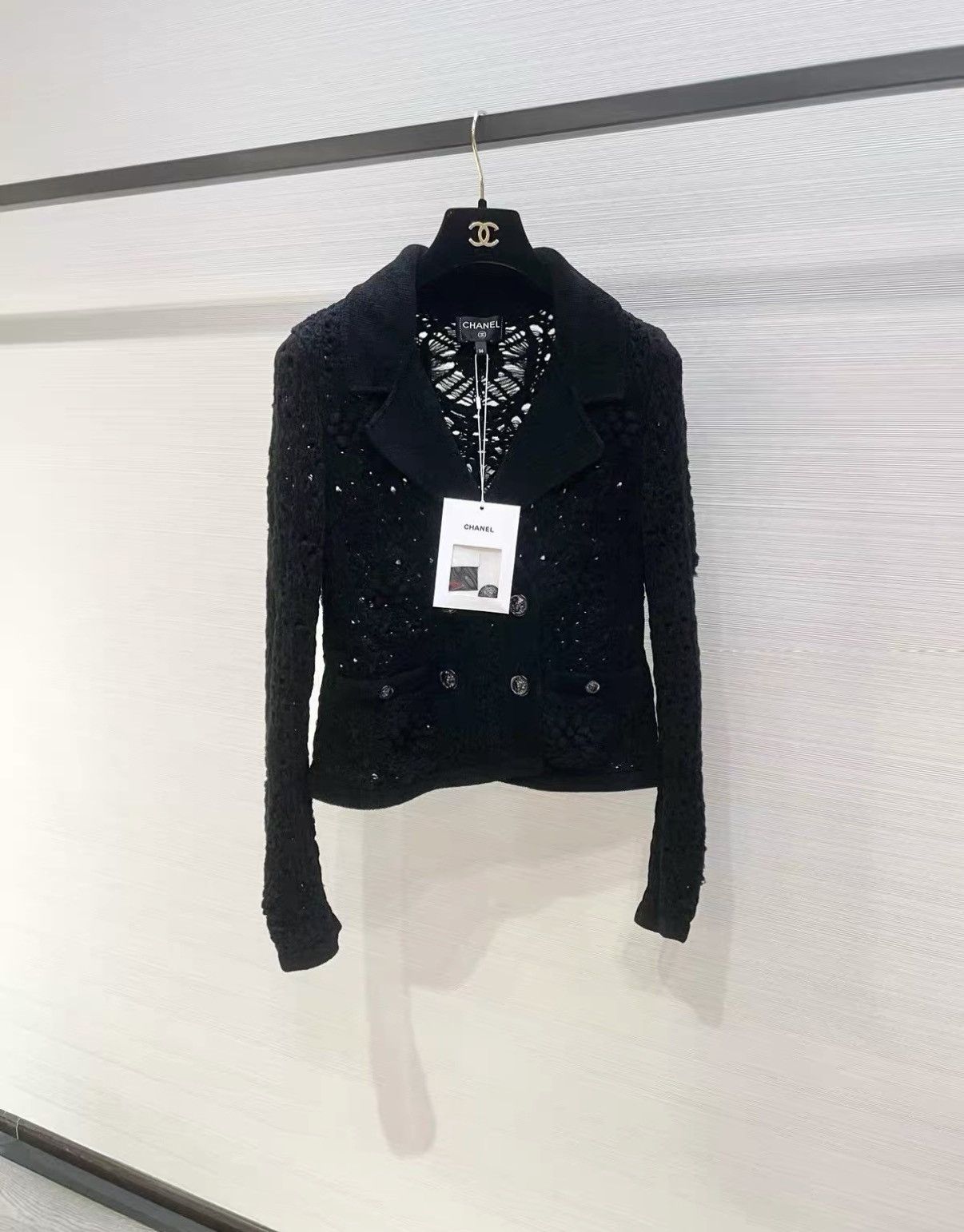 Chanel Chanel 22B Classic Black Hollow Knit Top J33 Size XS / US 0-2 / IT 36-38 - 1 Thumbnail