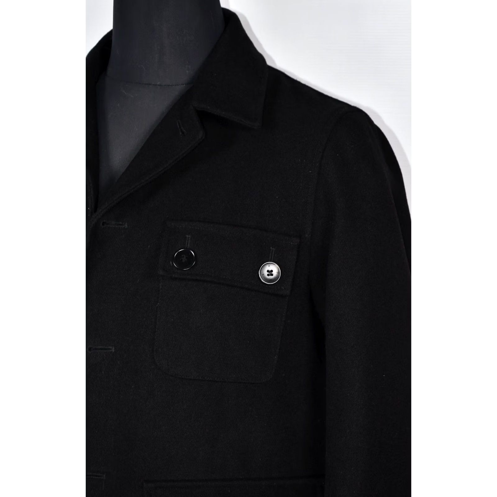 Folk Folk Jacket Men Wool Coat Black Size 4 | 60% Wool 40% Polyester | Chest 23.23in Length 28.35in Vintage No Size US S / EU 44-46 / 1 - 3 Thumbnail