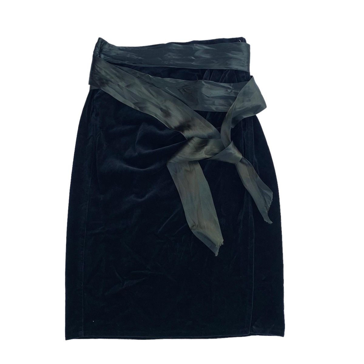 Versace Auth Vtg 80s GIANNI VERSACE Velvet Wrap Ribbon Belt Skirt Size 30" / US 8 / IT 44 - 2 Thumbnail