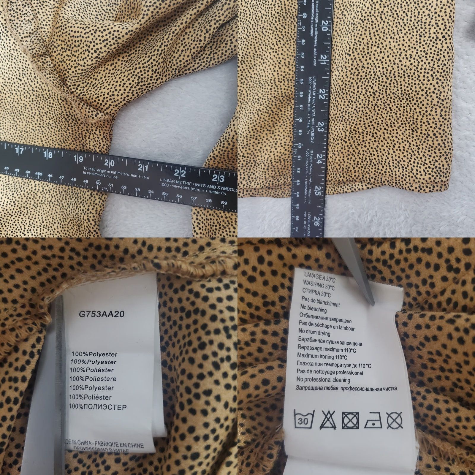 Vintage Molly Bracken Blouse Women M Brown Black Spot Print V Neck Tie Career Shirt Size M / US 6-8 / IT 42-44 - 8 Thumbnail