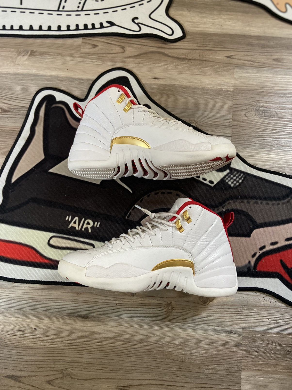 image of Jordan Brand 12 ‘Fiba’ Shoes in White, Men's (Size 11)