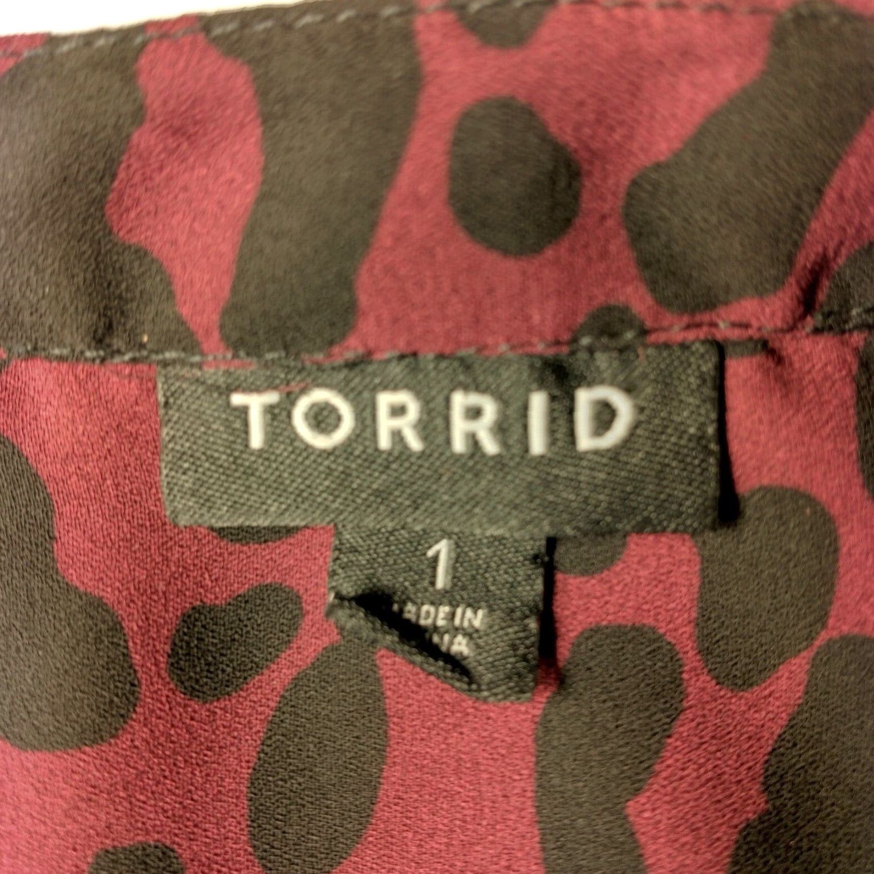 Torrid Torrid Blouse Leopard Cat Print Tie Neck Balloon Sleeve Plus Size 1 Multicolor Crepe Polyester Women Shirt Size XS / US 0-2 / IT 36-38 - 6 Thumbnail