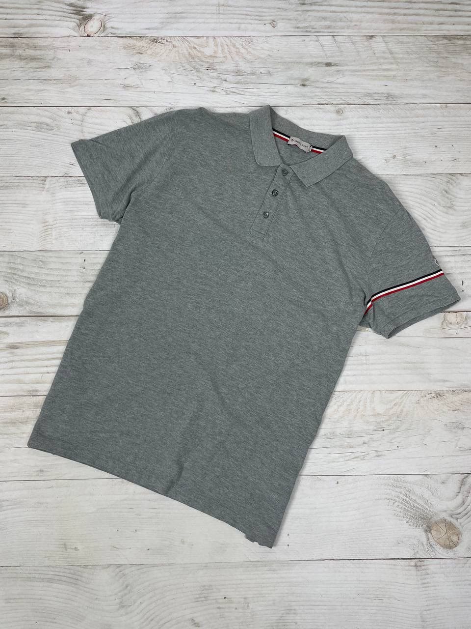 image of Moncler Maglia Polo Manica Corta Shirt Grey Luxury, Men's (Size XL)