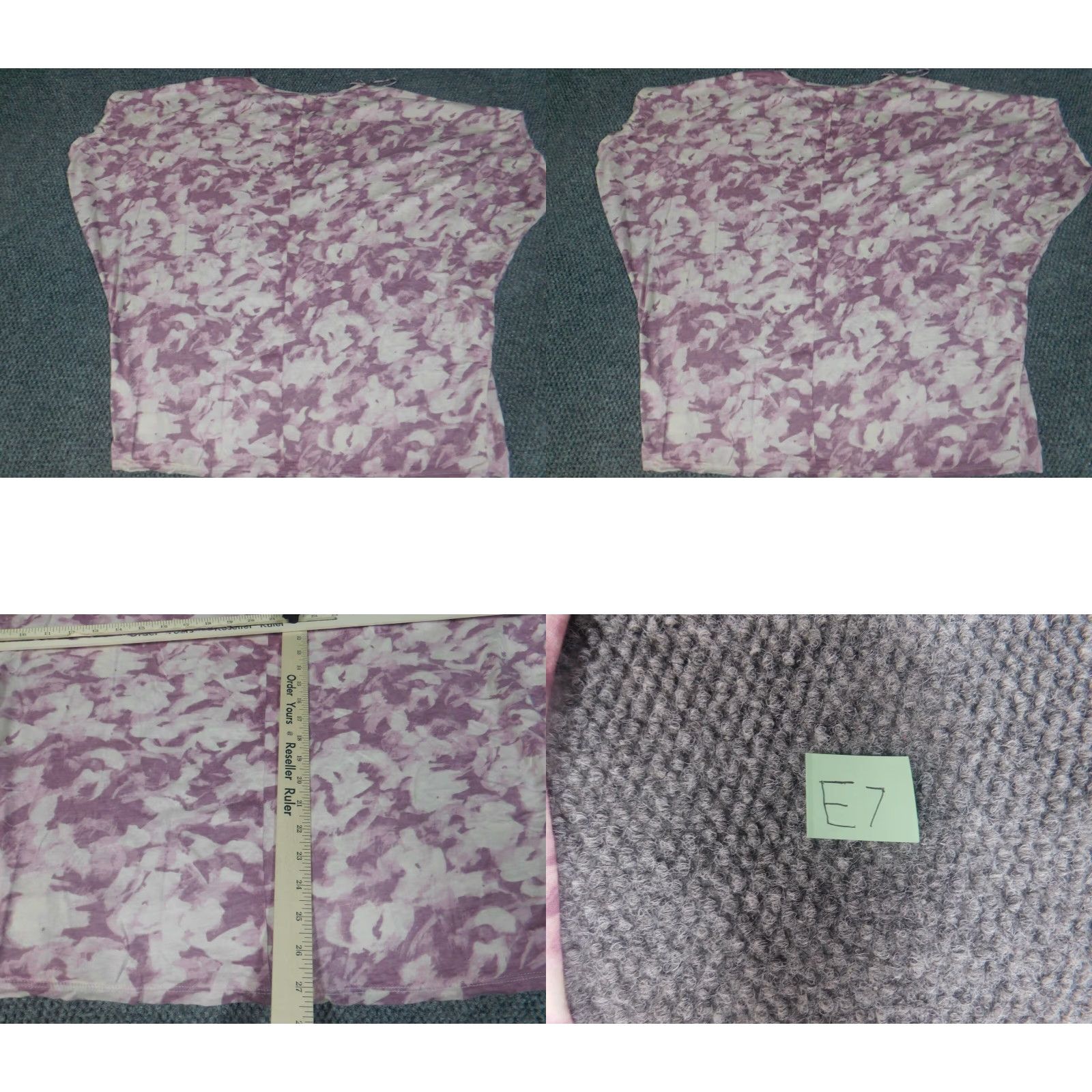 Vintage Wonderly Womens Blouse L Purple Crew Neck Short Sleeve Cotton Rayon Pullover Stretch Casual Regular Classic Basic Size L / US 10 / IT 46 - 8 Thumbnail