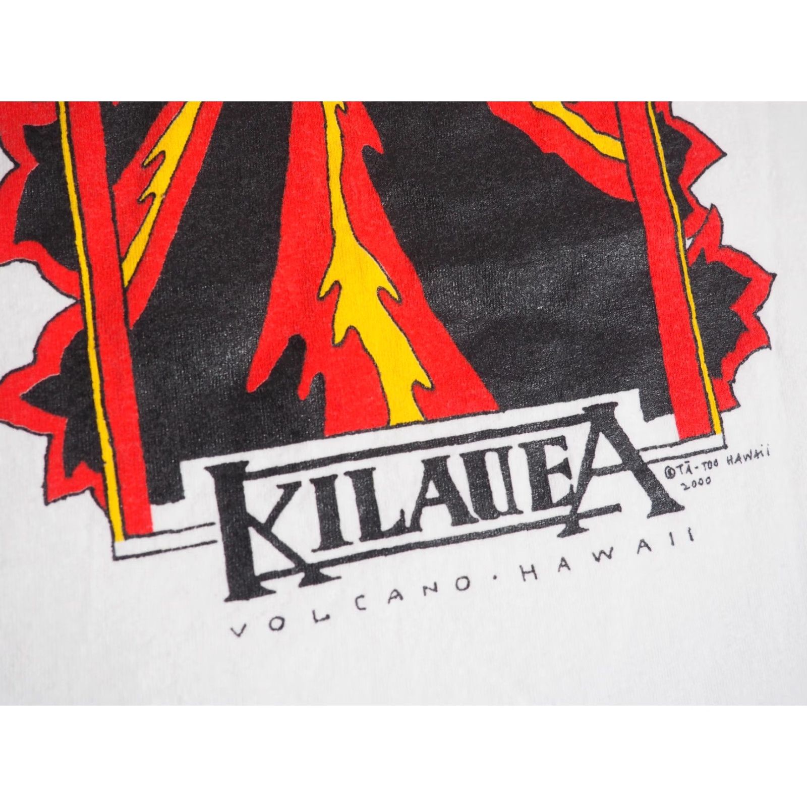 AAA VINTAGE AAA Kilauea Hawaii Volcano Travel Art White L/S Tee T-Shirt Mens L Size US L / EU 52-54 / 3 - 7 Thumbnail