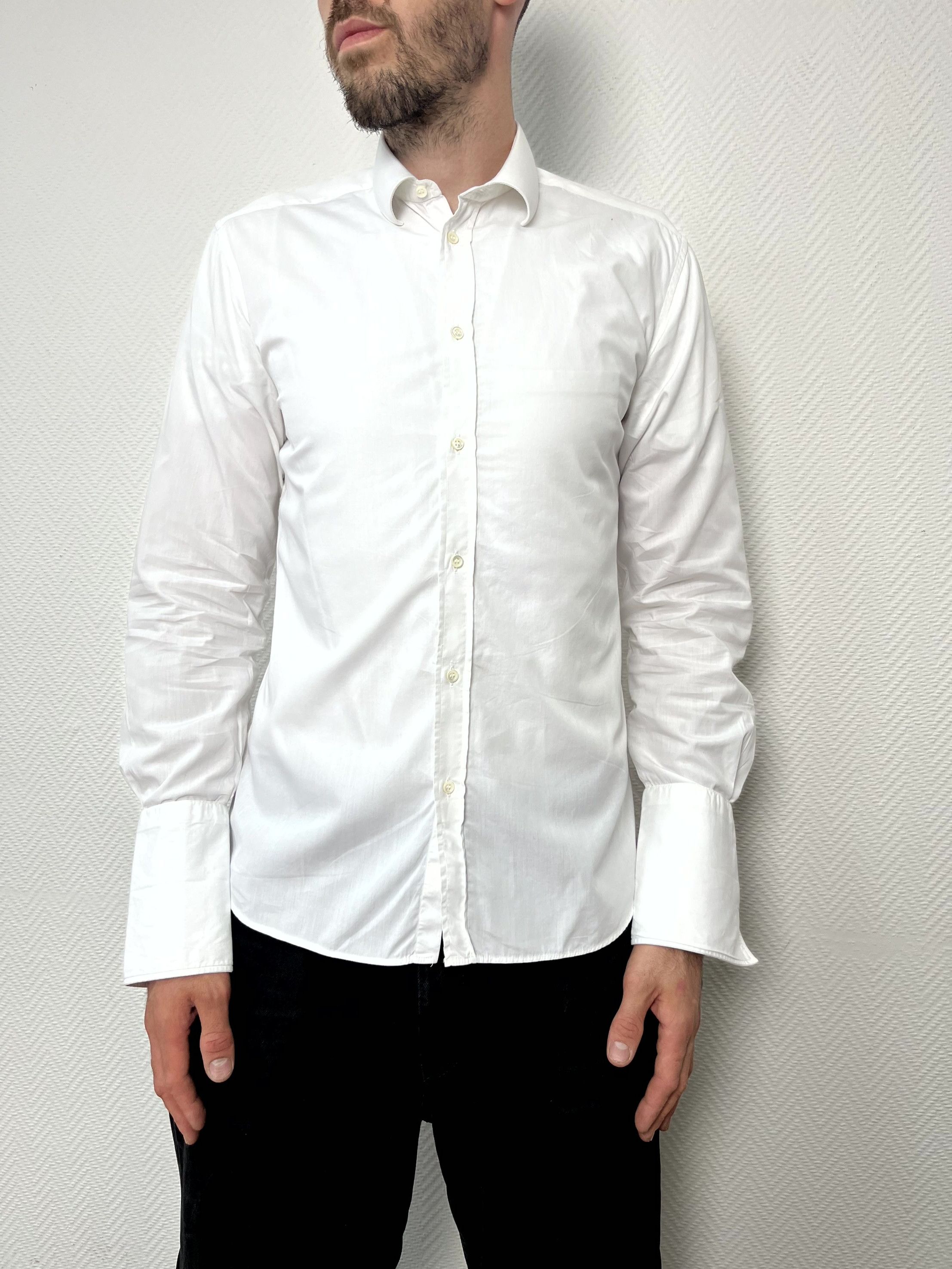Davide Cenci Davide Cenci Italian Cotton White Сufflinks Shirt Size L Size US L / EU 52-54 / 3 - 7 Thumbnail