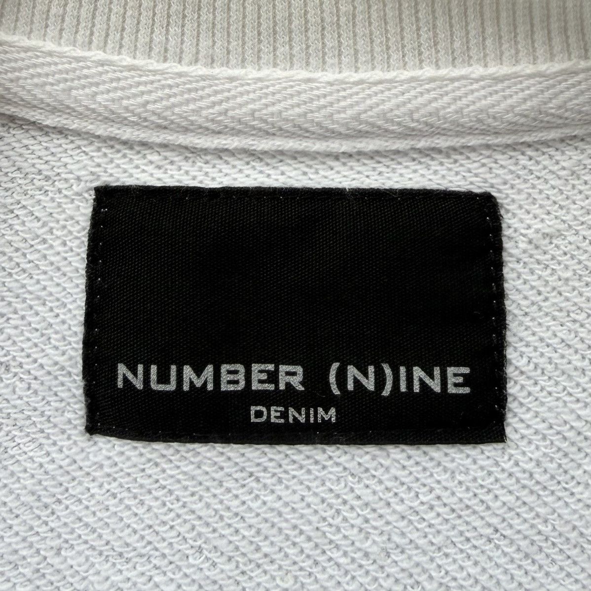 Number (N)ine NUMBER (N)INE Denim Spellout White Crewneck Size US S / EU 44-46 / 1 - 14 Thumbnail