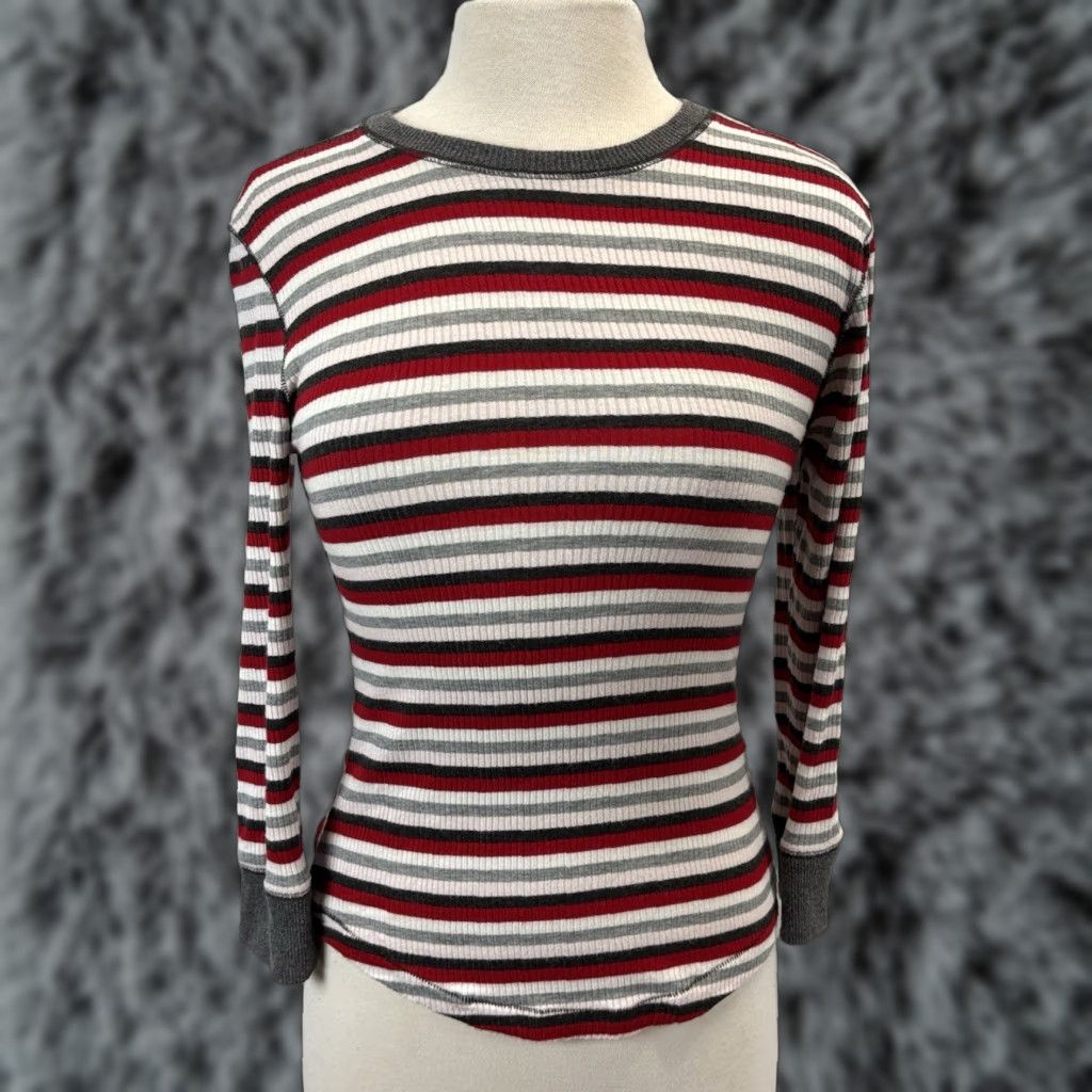 Free People Intimately Free People Good on You Stripe Round Hem Striped Top Medium Red Gray Size M / US 6-8 / IT 42-44 - 1 Thumbnail