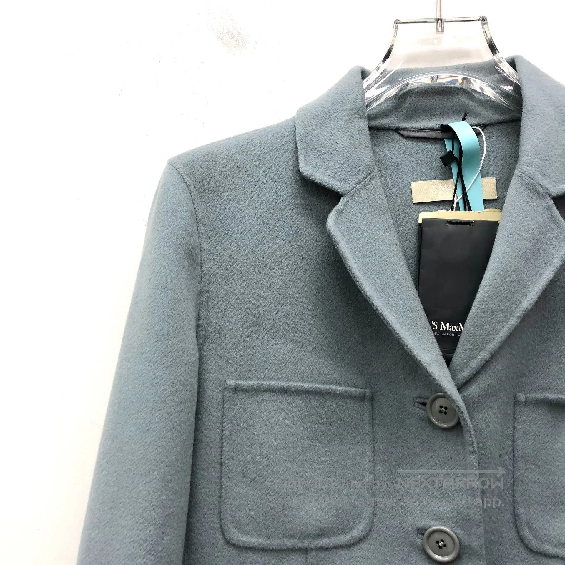 Max Mara Max Mara Blue Wool Collar Single-Breasted Long-Sleeve Coat Size S / US 4 / IT 40 - 3 Thumbnail