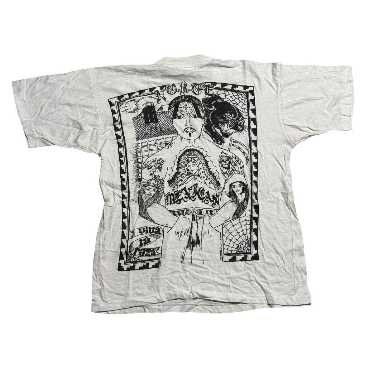 Vintage Cholo Tee 80s Single Mexican Culture cholos homies Size US M / EU 48-50 / 2 - 1 Thumbnail
