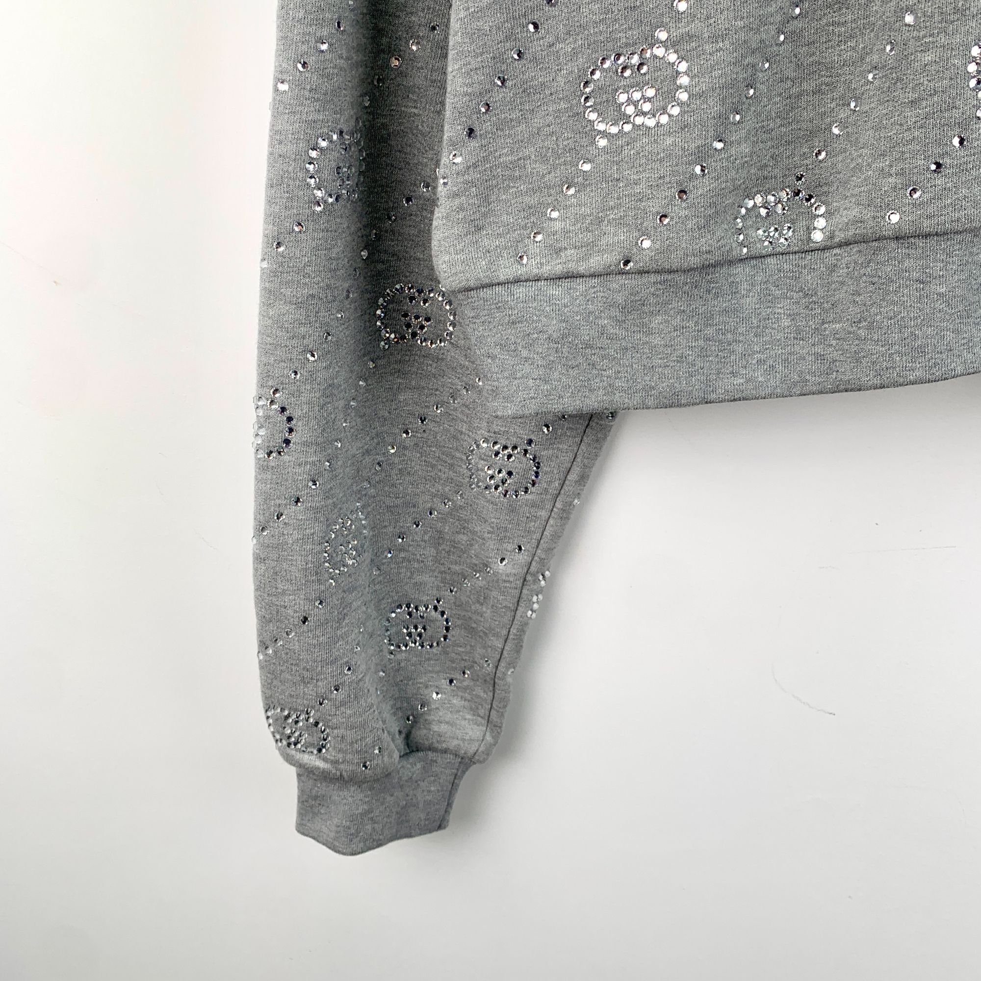 Gucci Gucci Grey Rhinestone Cotton Round-Neck Long-Sleeve Sweatshi Size M / US 6-8 / IT 42-44 - 6 Thumbnail