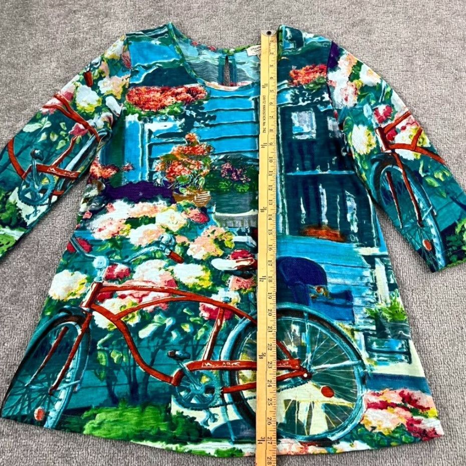 Vintage VINTAGE ORIENTIQUE Naturally Top Womens XS EU 10 Floral Bike Blouse Art Pullover Crew Size XS / US 0-2 / IT 36-38 - 4 Thumbnail