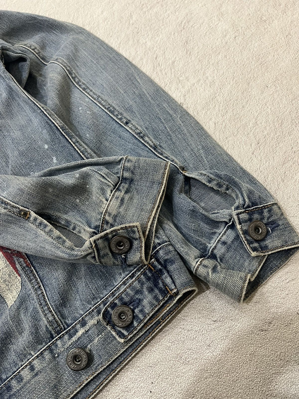 Helmut Lang 2000s Japanese America Flag Distressed Trucker y2k Lgb Ifsix Size US M / EU 48-50 / 2 - 6 Thumbnail