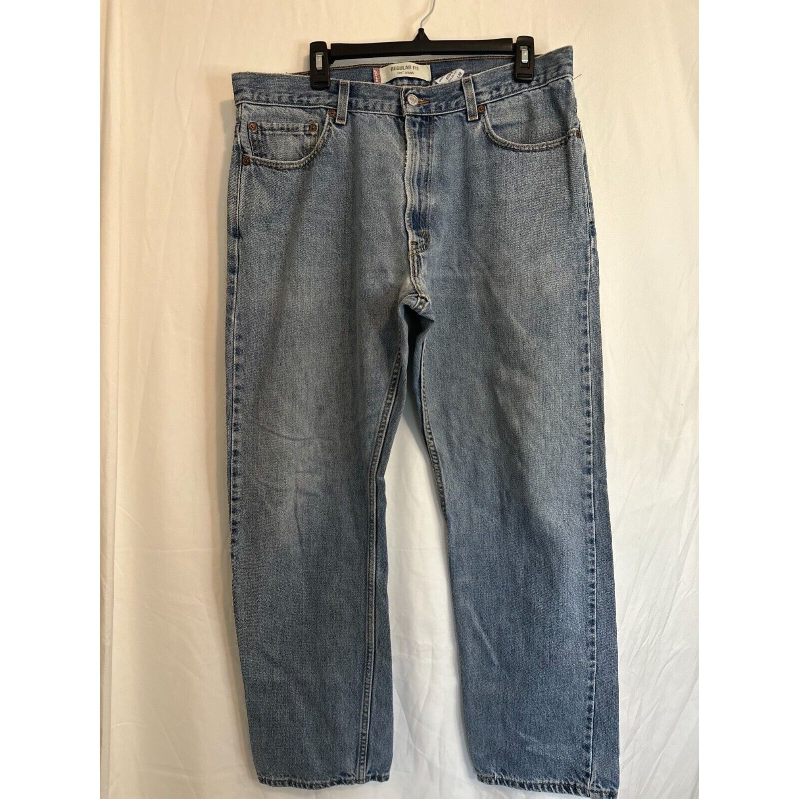 Levi's Levis 505 Straight Leg 36x32 Blue Jeans Mild Distress 90sVTG Size US 36 / EU 52 - 13 Thumbnail