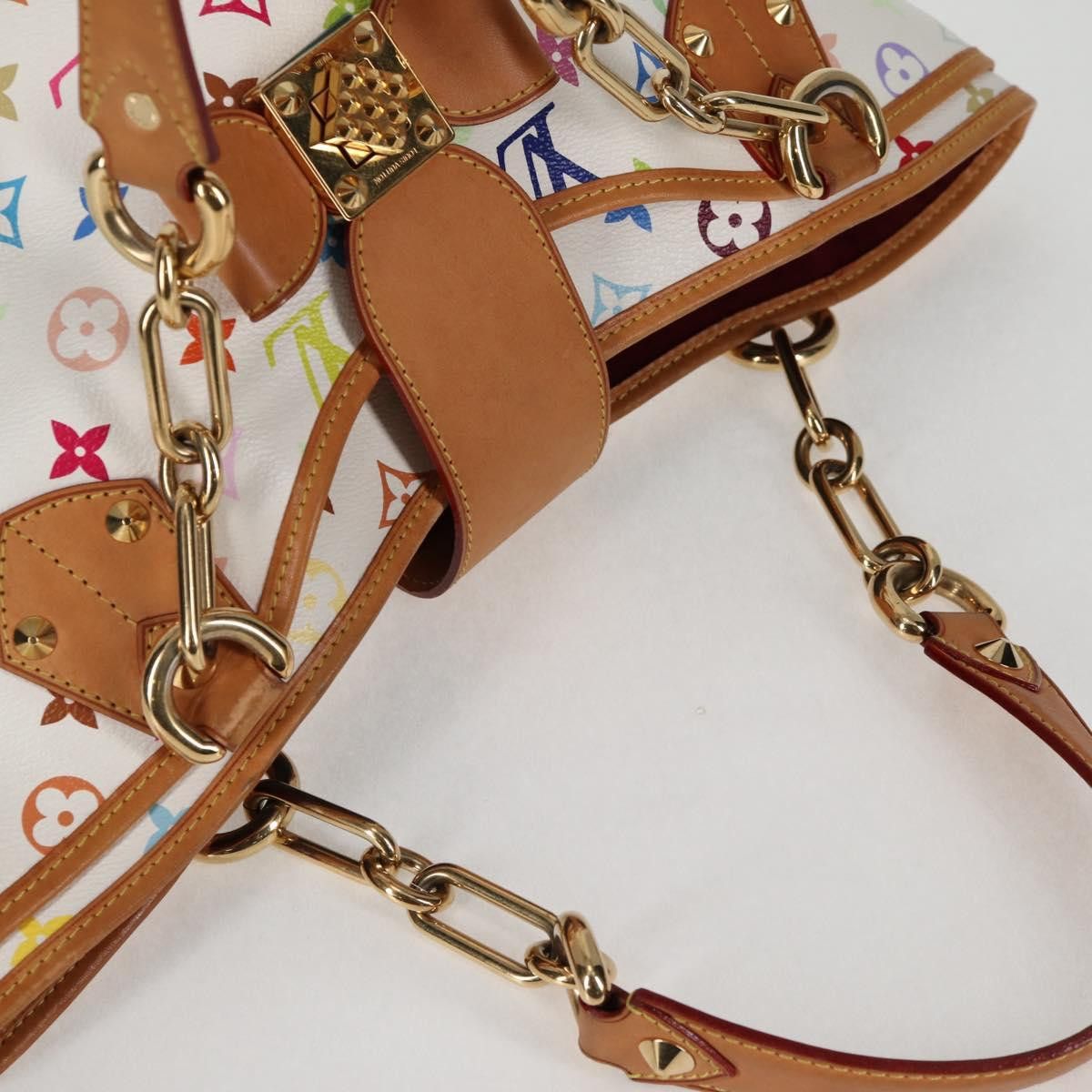 Louis Vuitton LOUIS VUITTON Monogram Multicolor Annie MM Tote Bag White Size ONE SIZE - 6 Thumbnail
