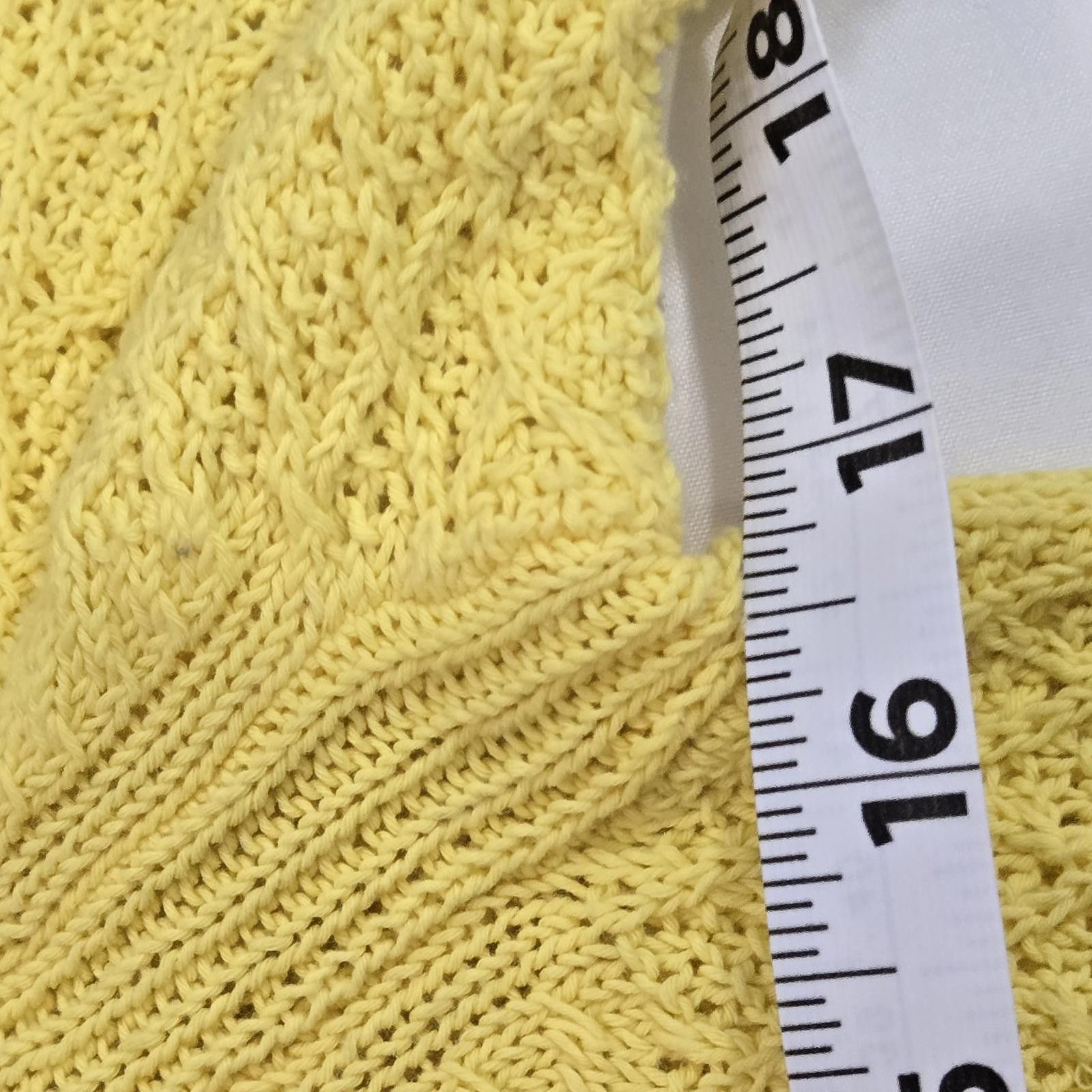 Designer Talbots Women's Yellow Knit Sweater Size Small Cotton Tunic Size S / US 4 / IT 40 - 4 Thumbnail