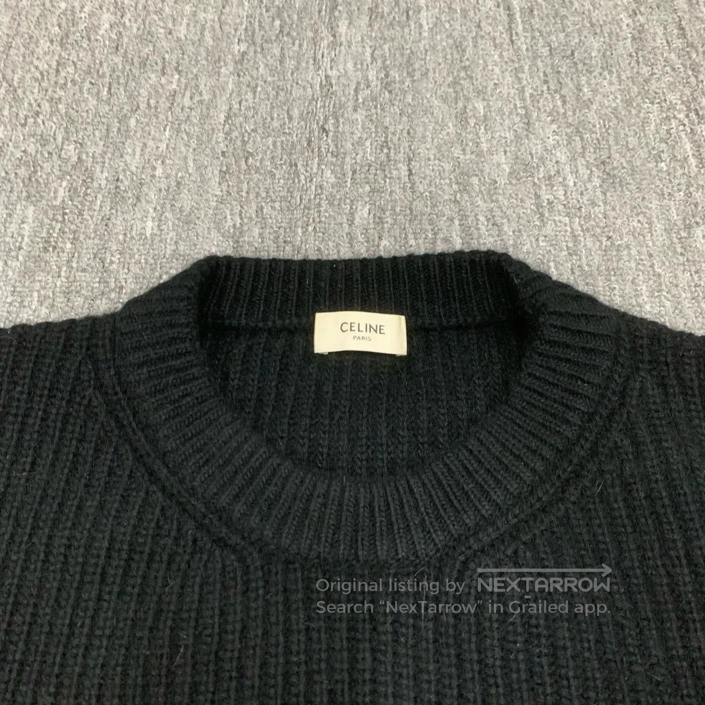 Celine black wool sweater with celine logo. Size S / US 4 / IT 40 - 9 Thumbnail