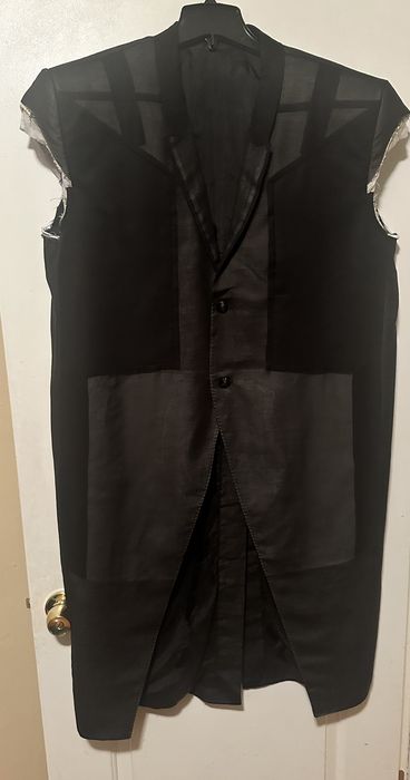 Rick Owens Rick Owens sleeveless jumbo tatlin coat SS22 fogachine