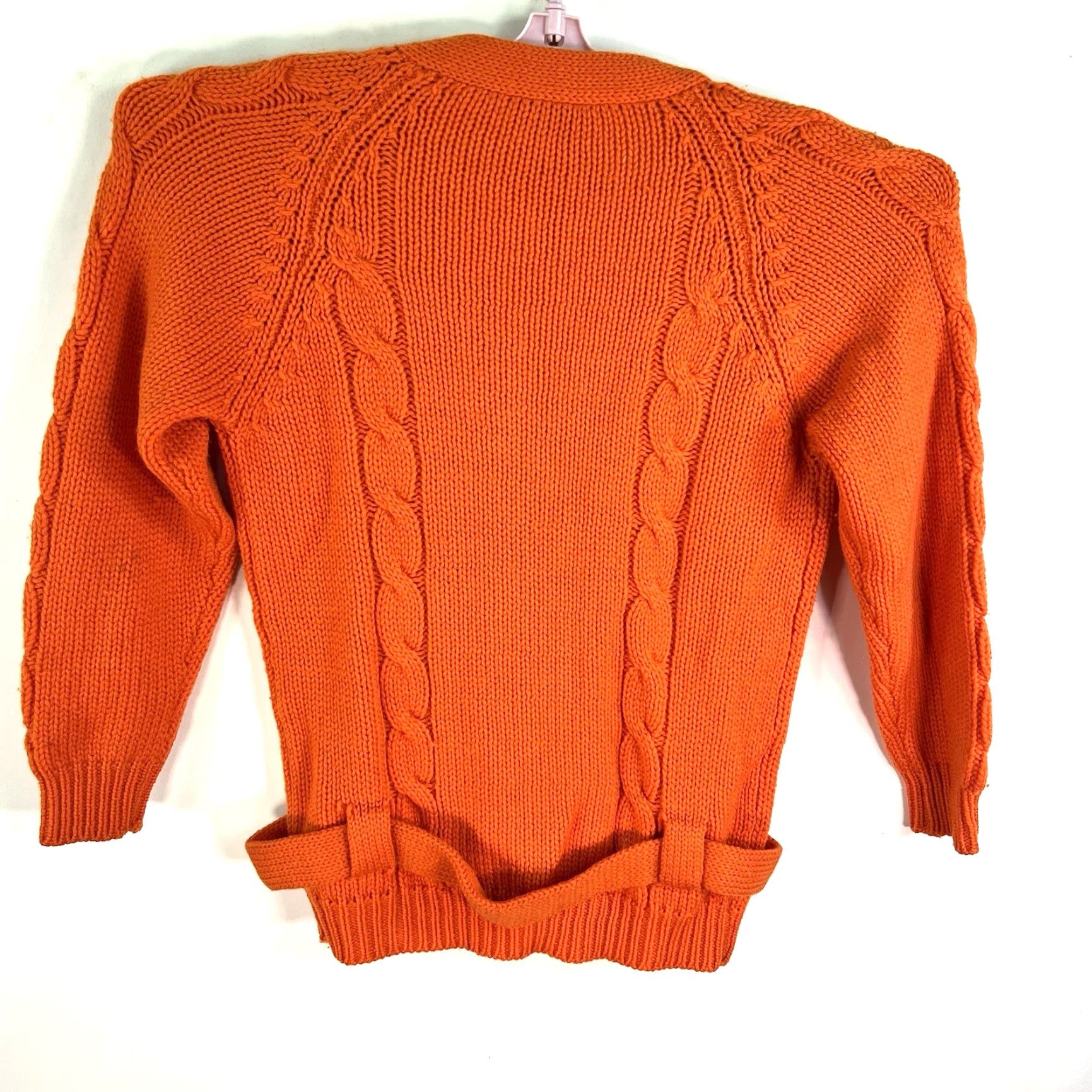 Vintage VINTAGE California Girl Wool Knit Belted Sweater Shirt Womens M Orange 1970s Mod GoGo Decade 70s Boys/Girls Mens Womens Size M / US 6-8 / IT 42-44 - 6 Thumbnail