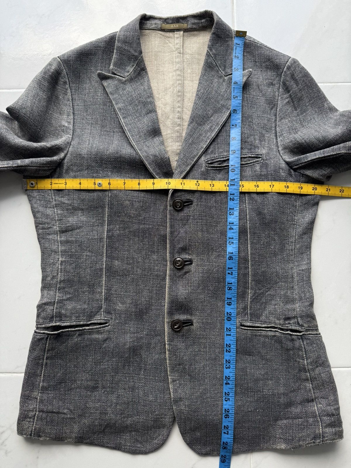 Yohji Yamamoto 90s AAR YOHJI YAMAMOTO Herringbone Twill Leather Finishing Size US M / EU 48-50 / 2 - 24 Thumbnail