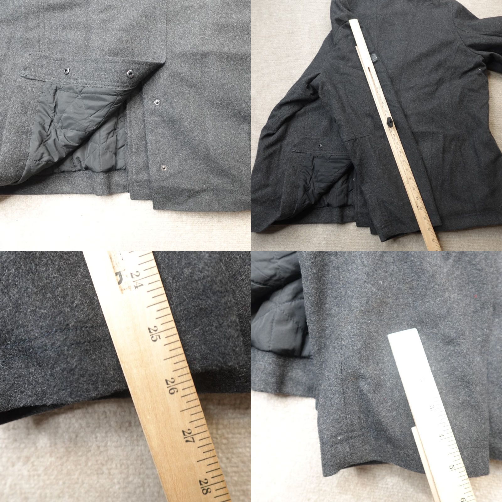 Tumi Tumi Jacket 2XL Gray Charcoal Wool Blend Peacoat Double Breasted Mens Jacket Regular Winter Fall Spring Suit Casual Travel Size 48R - 9 Thumbnail