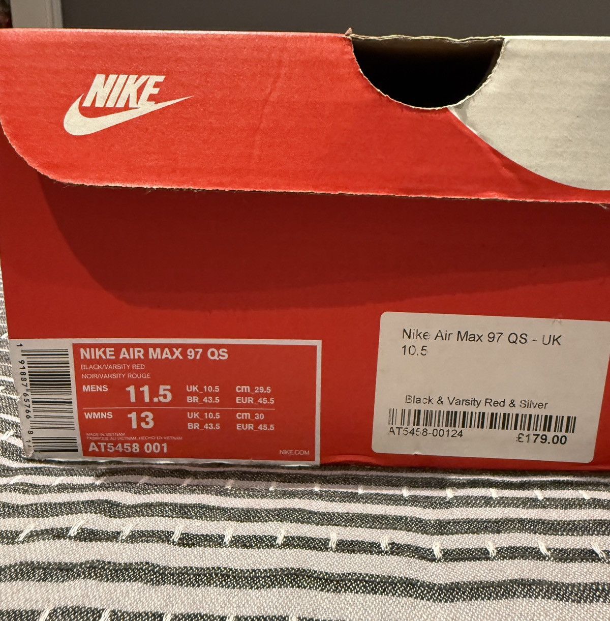 Nike Nike Air Max 97 Silver Black Size US 11.5 / EU 44-45 - 8 Thumbnail