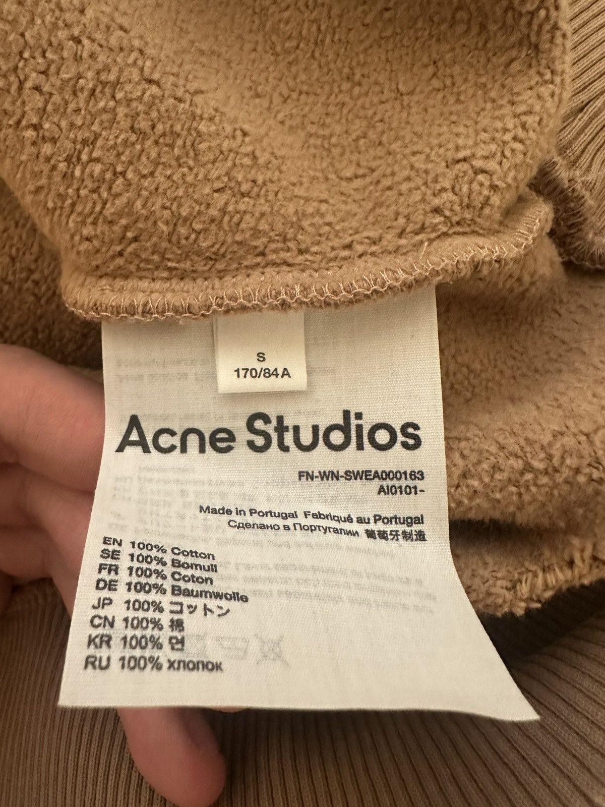 Acne Studios Acne Studios Beige Distressed Hoodie Size S / US 4 / IT 40 - 3 Thumbnail