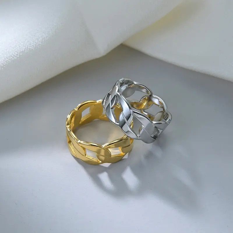 Jewelry × Vintage Silver Chain Fraternal Alliance Ring Size - 7-13 RGN Size ONE SIZE - 3 Thumbnail