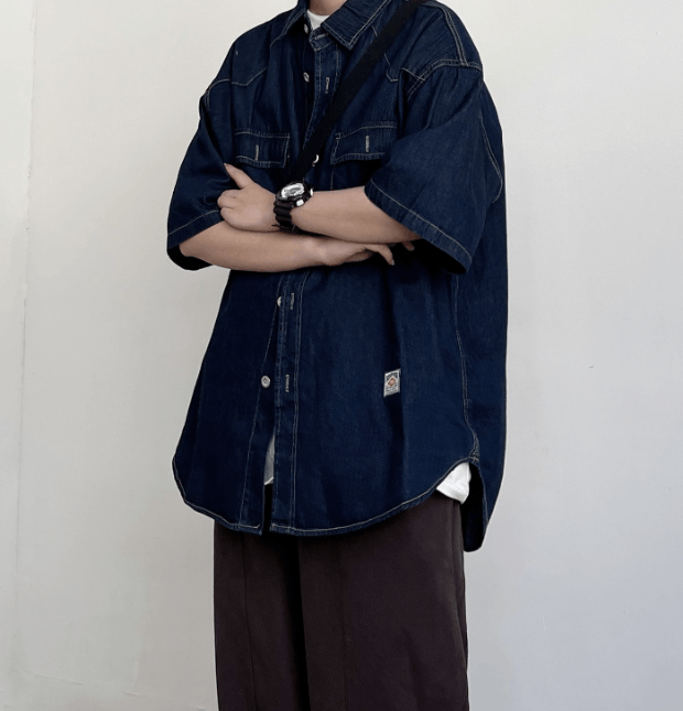 Japanese Brand × Vintage Japanese retro men's handsome trendy casual loose work shirt Size US M / EU 48-50 / 2 - 2 Thumbnail