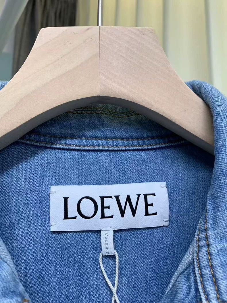 Loewe Loewe Patchwork leather logo denim coat Size XS / US 0-2 / IT 36-38 - 4 Thumbnail