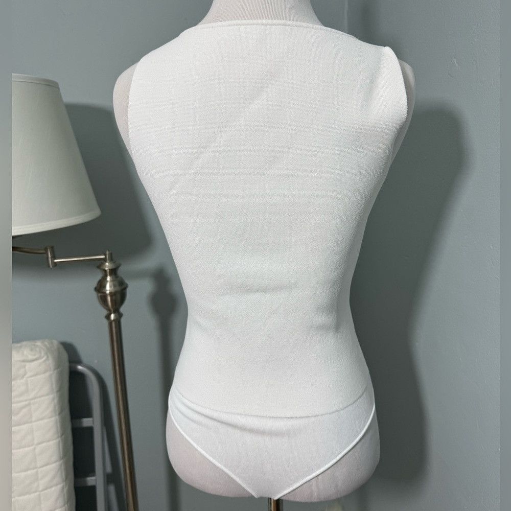 A.L.C. A.L.C Iris Thong Bodysuit White Deep V Tailored Fit Size M / US 6-8 / IT 42-44 - 7 Thumbnail