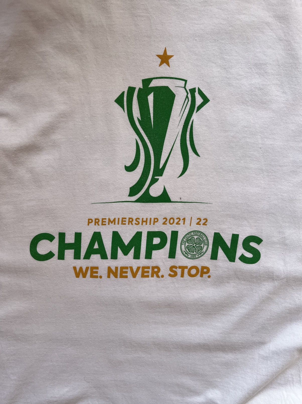 Vintage FC Celtic 2021/22 Champions "We Never Stop" Fans Tee Size US M / EU 48-50 / 2 - 5 Thumbnail