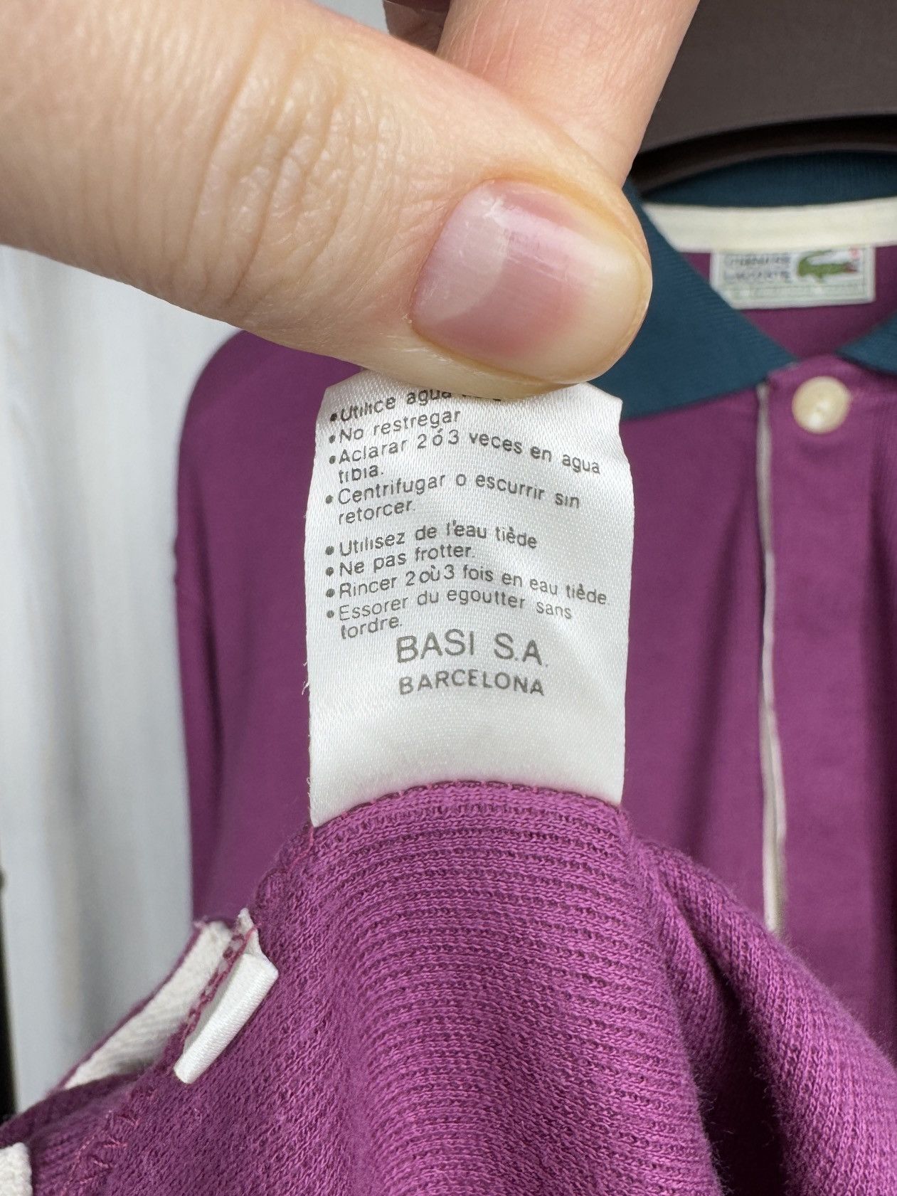 Lacoste Chemise Lacoste 1933 vintage 90s purple green rugby polo Size US XL / EU 56 / 4 - 12 Thumbnail