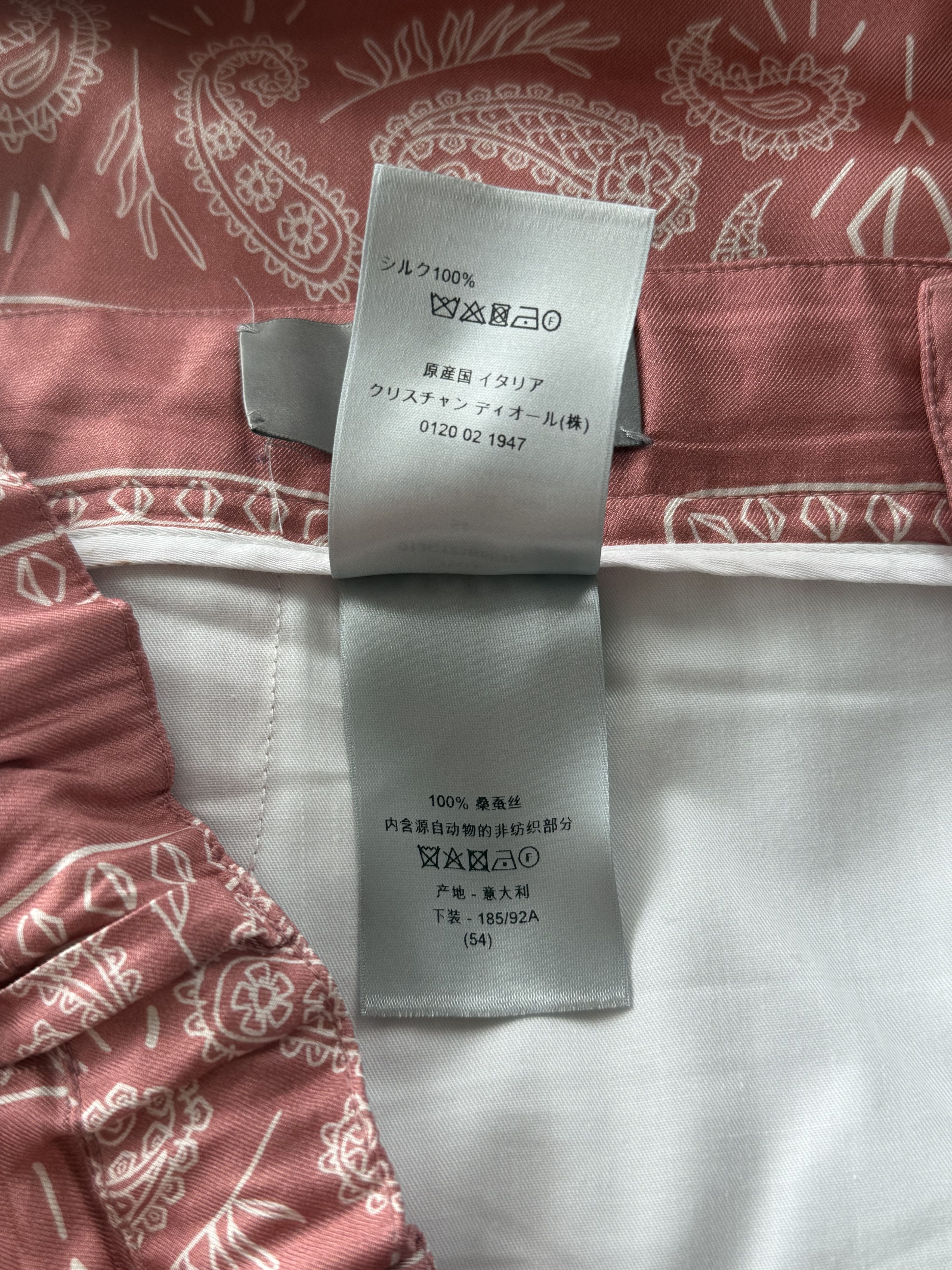 Dior Cactus Jack Pink & White Diamond Bandana Print Silk Shorts Size US 40 / EU 56 - 4 Thumbnail