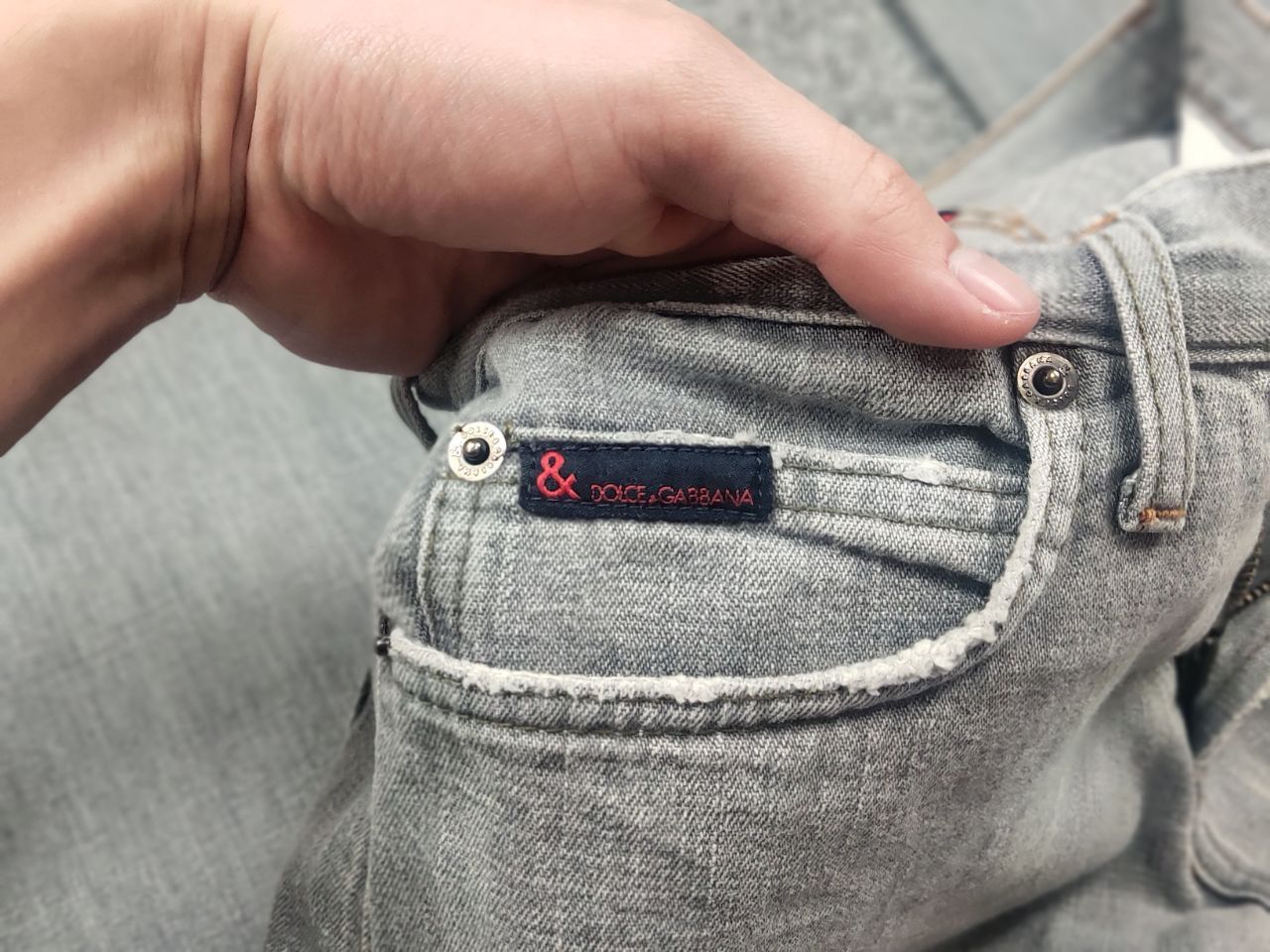 Vintage Dolce & Gabbana Work Project Faded Gray Denim Jeans