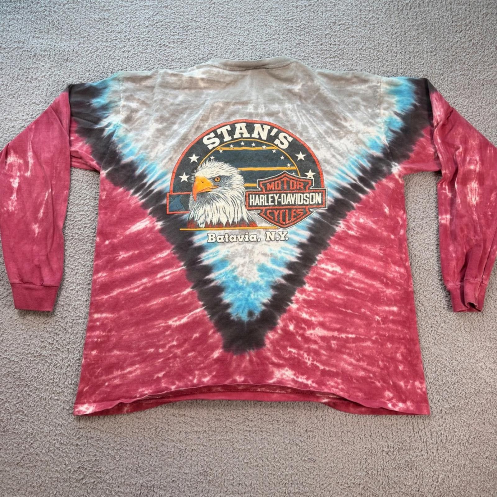 Harley Davidson Vintage Harley Davidson Tie Dye Long Sleeve Shirt Stans Size US XXL / EU 58 / 5 - 3 Thumbnail