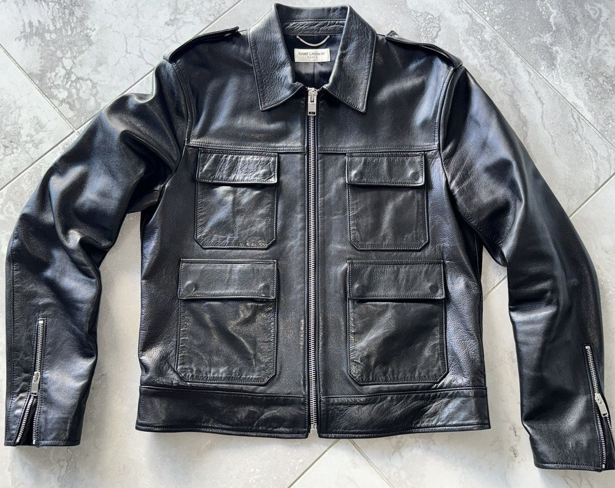 Hedi Slimane × Saint Laurent Paris Holy Grail 2012 Hedi Slimane Field Leather Jacket 52 50 M Size US L / EU 52-54 / 3 - 4 Thumbnail