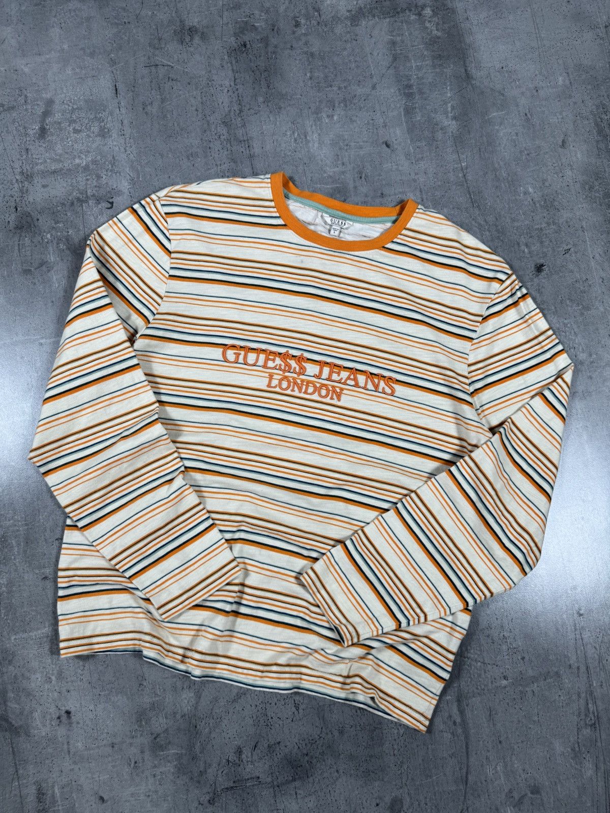 Long Sleeve Guess Striped Asap Rocky T Shirt Vintage Guess X Asap