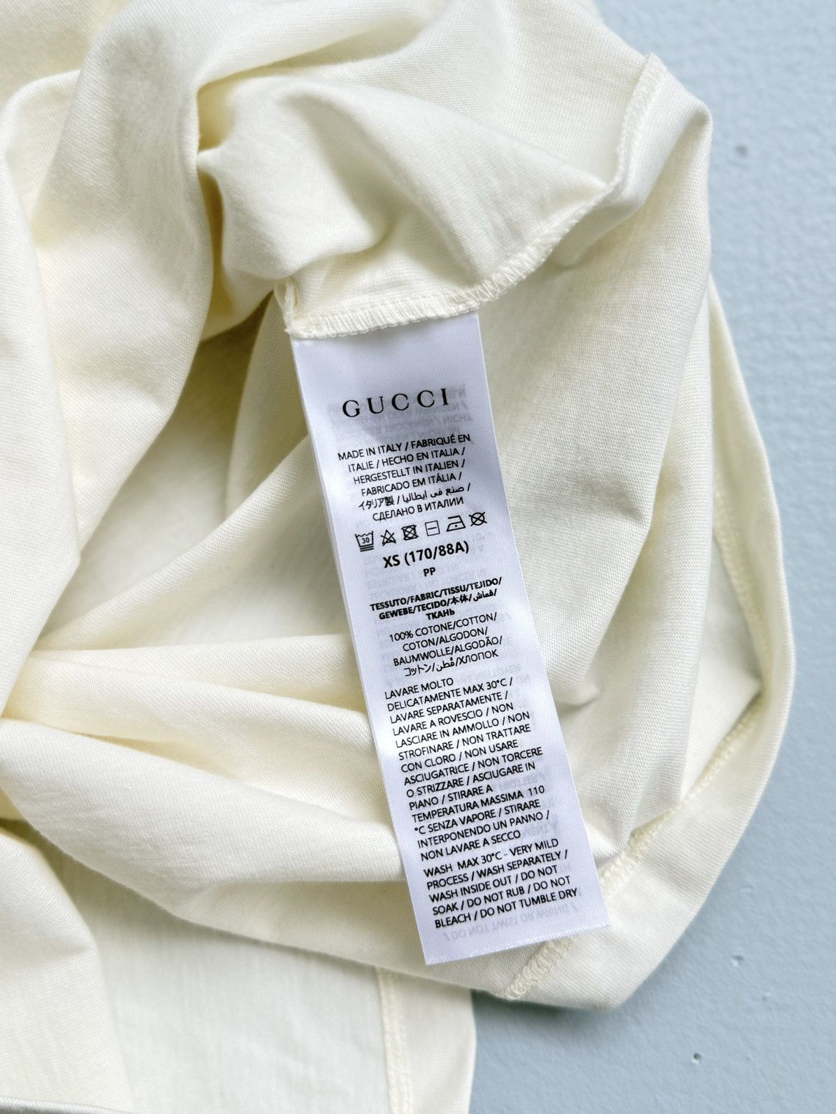 Gucci Gucci Cartoon Eyes Logo T-Shirt Off-White Cream Cotton Tee Size US S / EU 44-46 / 1 - 10 Thumbnail