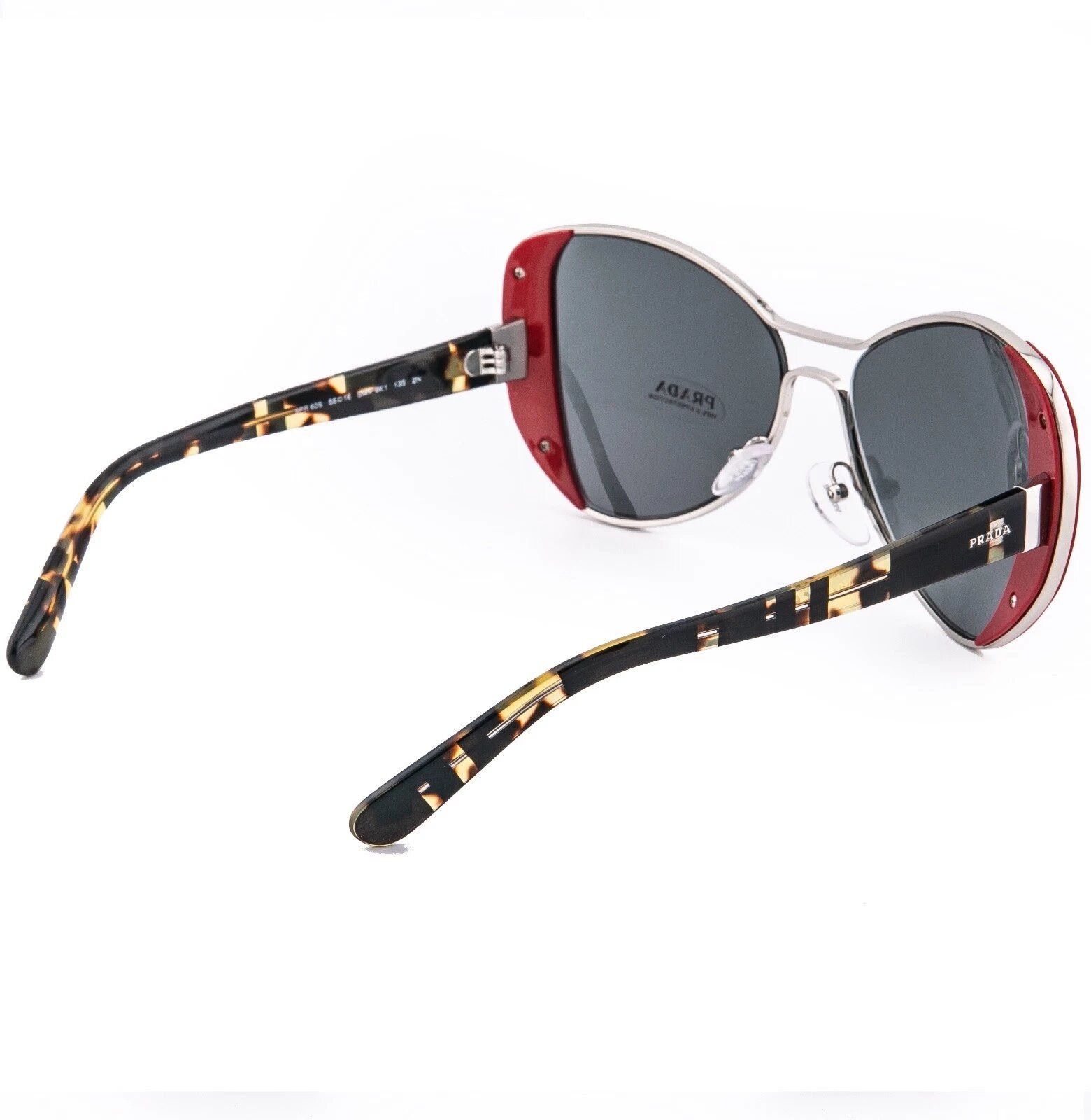 Prada PRADA PR60SS 60S MOD Geometric Red Silver Metal Havana Size ONE SIZE - 3 Thumbnail