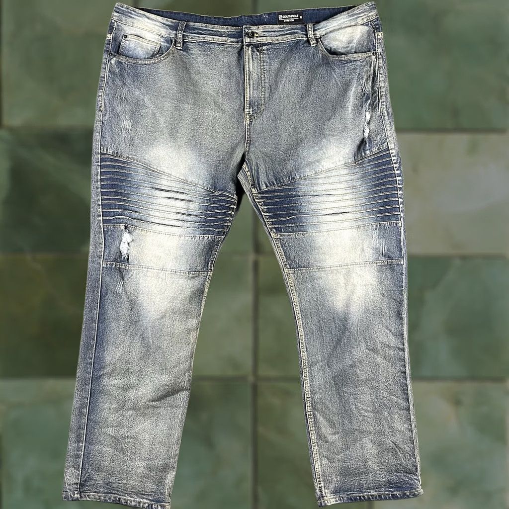 Southpole Southpole Jeans Men's 48 Stretch Acid Wash Distressed Moto 5-Pocket Denim Denim Shirt? Size US 32 / EU 48 - 1 Thumbnail