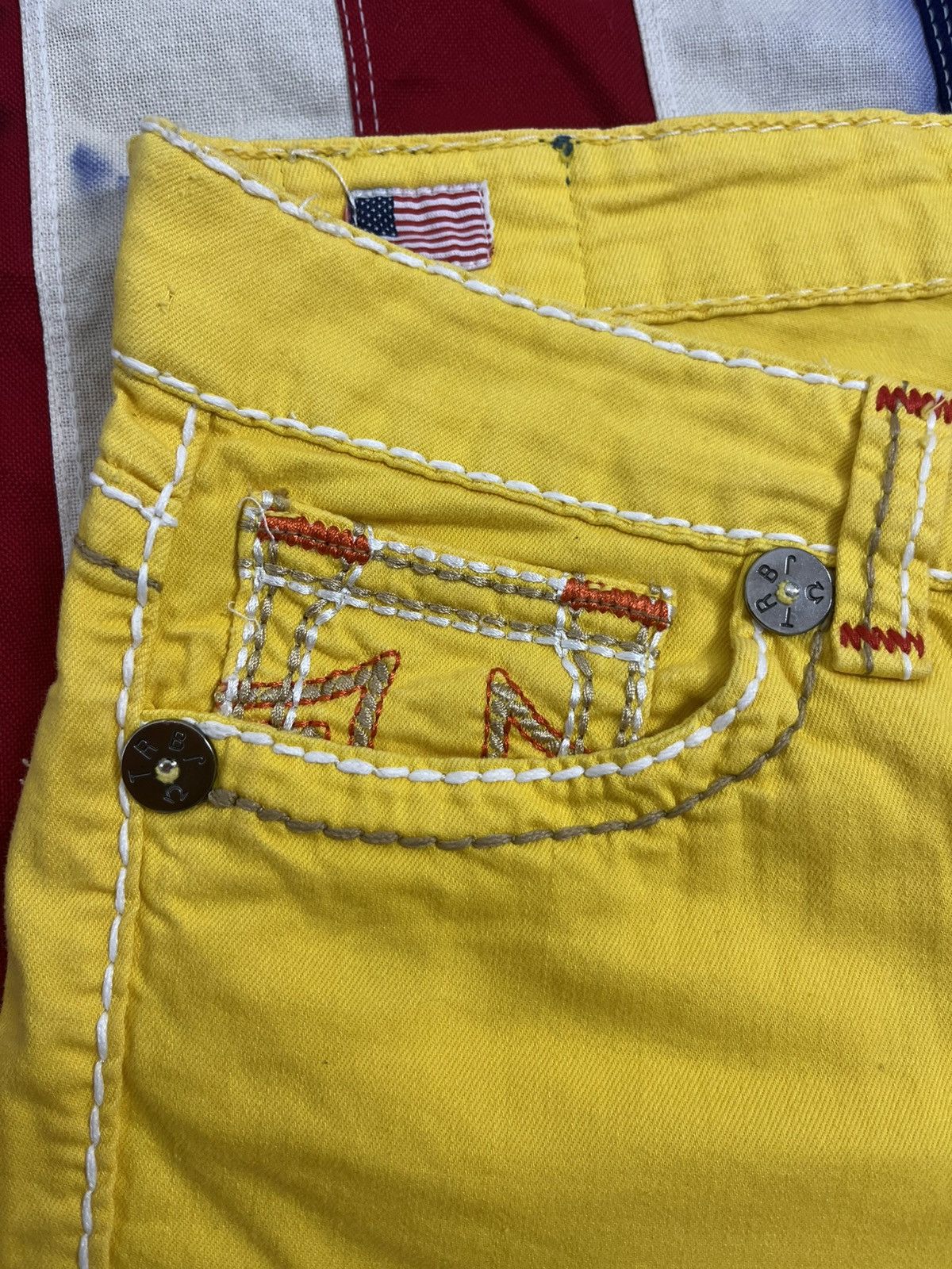 True Religion True Religion Yellow Y2K Jeans Size 29" - 6 Thumbnail