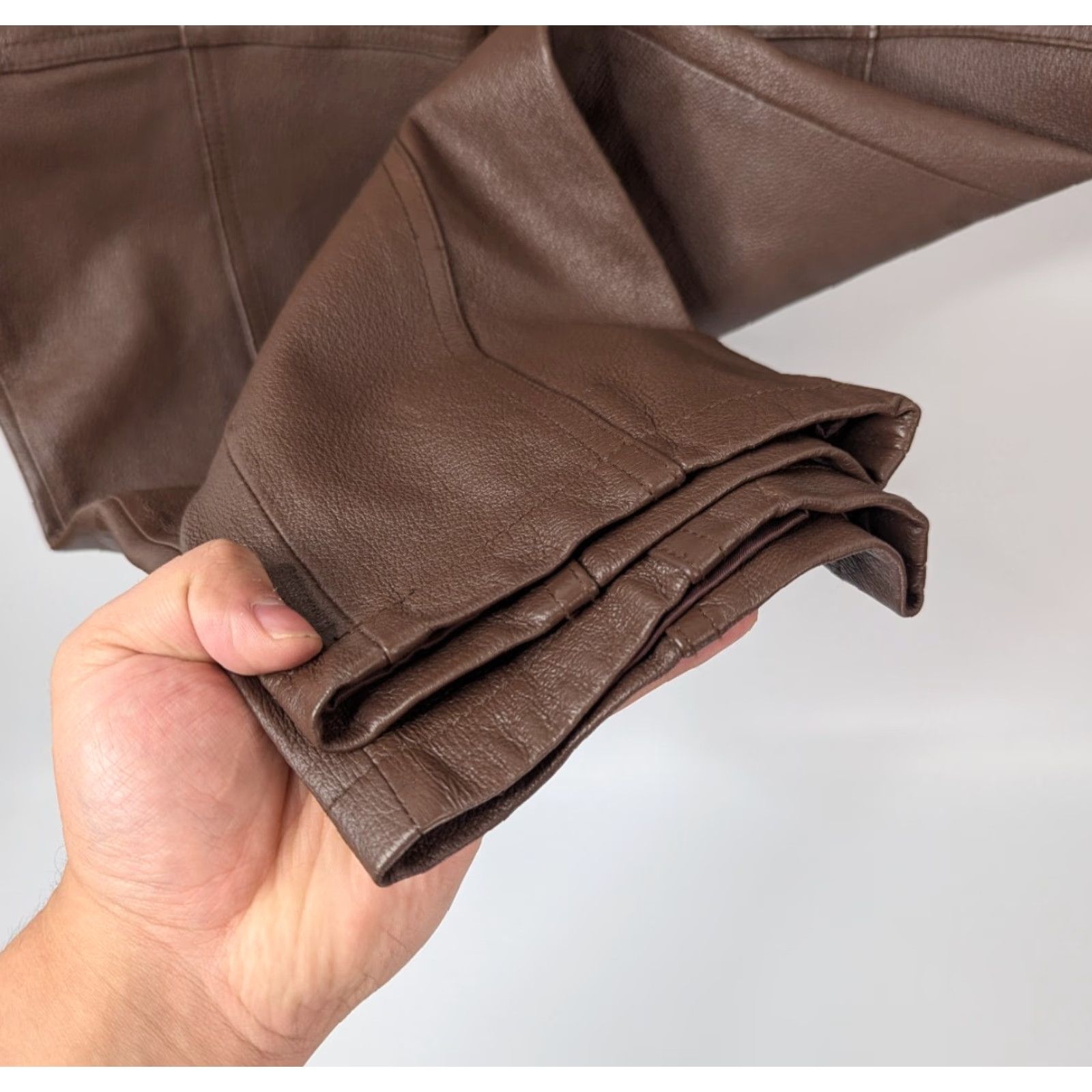 Vintage VINTAGE Together Women's 8 Pants Brown Leather High Rise Tapered Pants Size 30" / US 8 / IT 44 - 4 Thumbnail