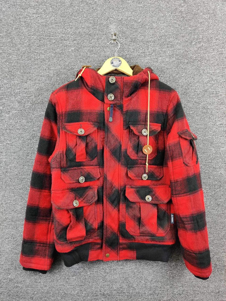 Japanese Brand Gerry Shadow Plaid Tartan Hoodie Jacket Size US L / EU 52-54 / 3 - 1 Thumbnail