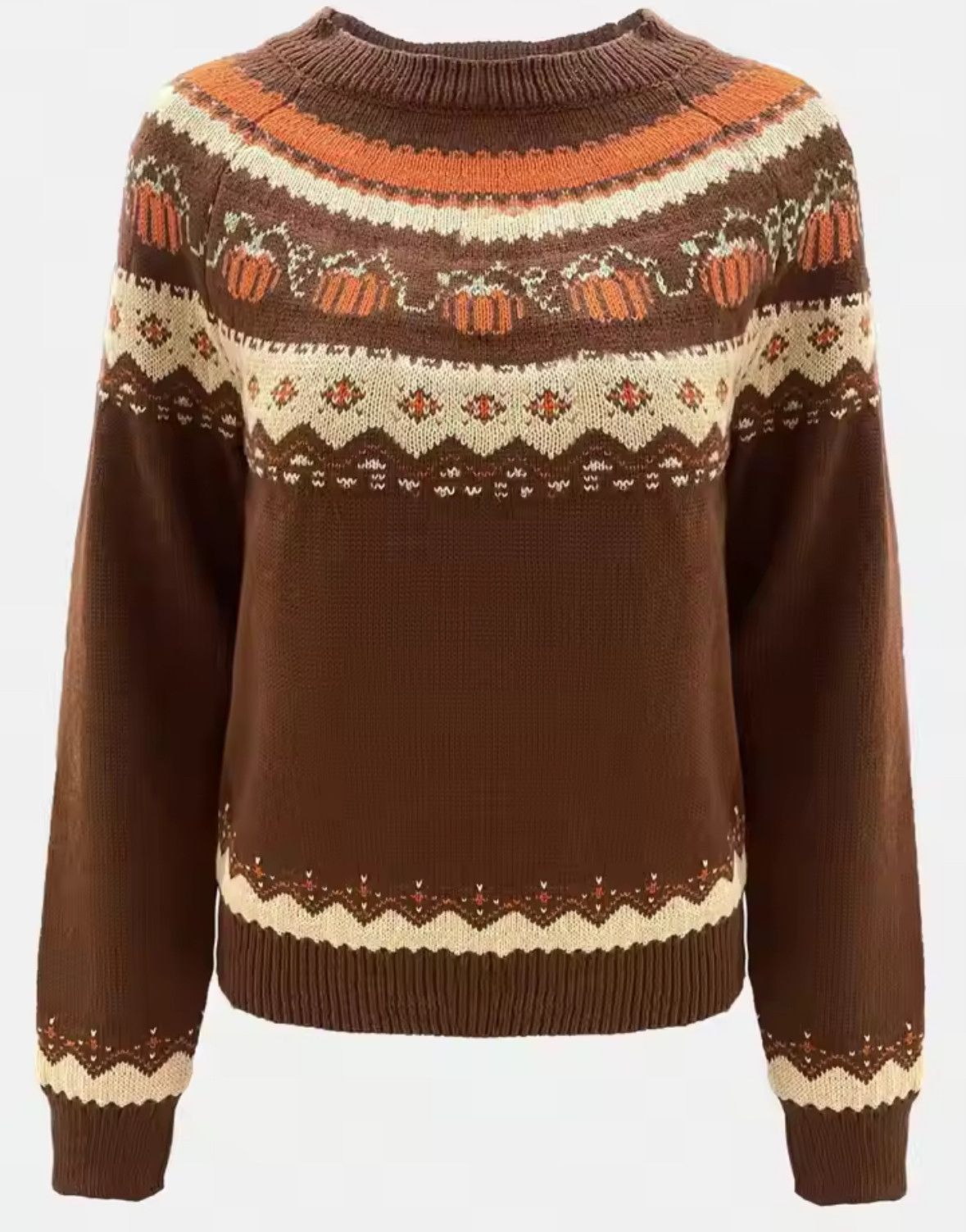 Other Retro Halloween Pumpkin Wool Sweater Jacquard Sweatshirt Size S / US 4 / IT 40 - 1 Thumbnail