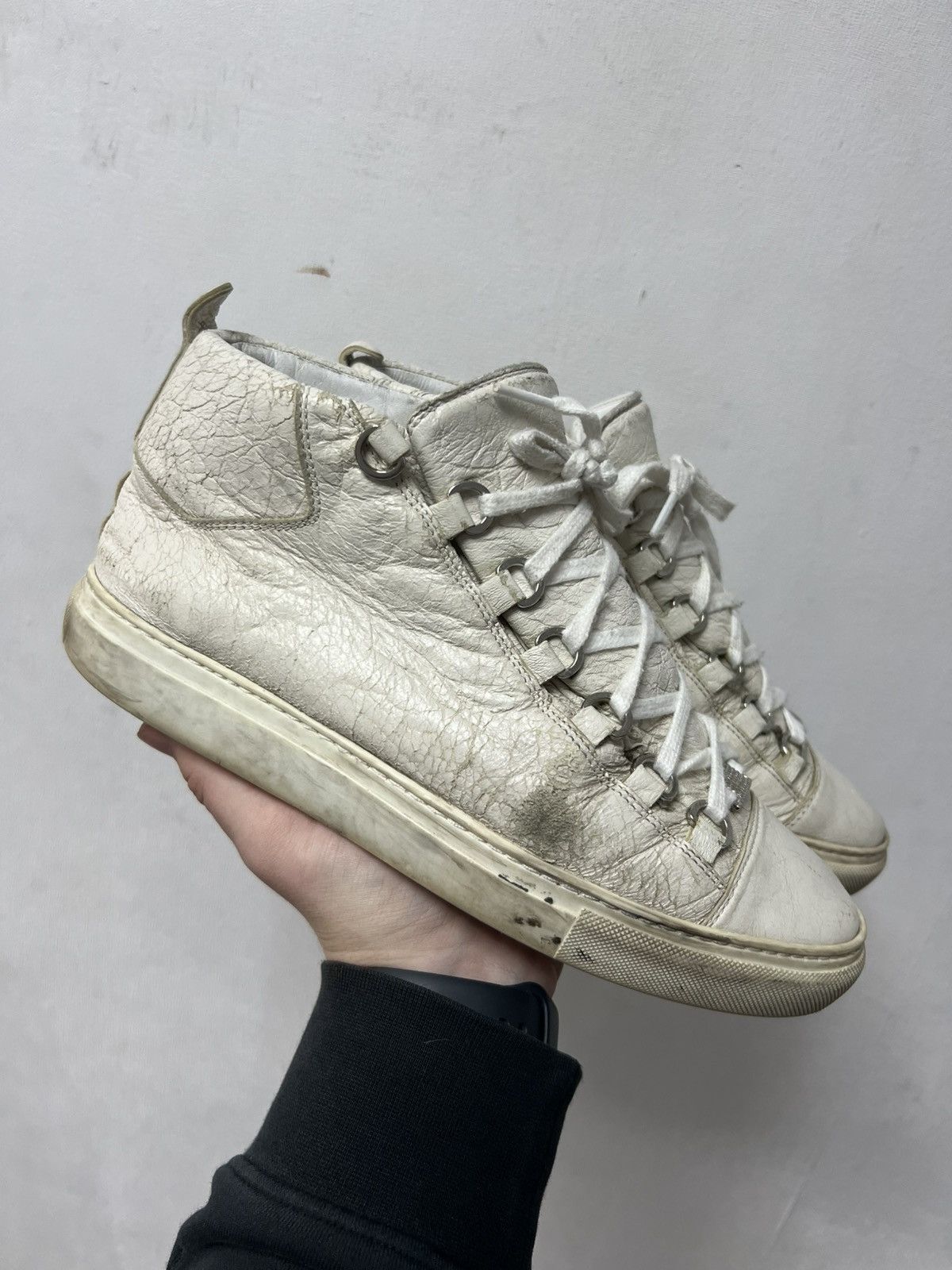 Balenciaga Balenciaga Arena High White Leather Shoes Size 39 Size US 6 / EU 39 - 1 Thumbnail