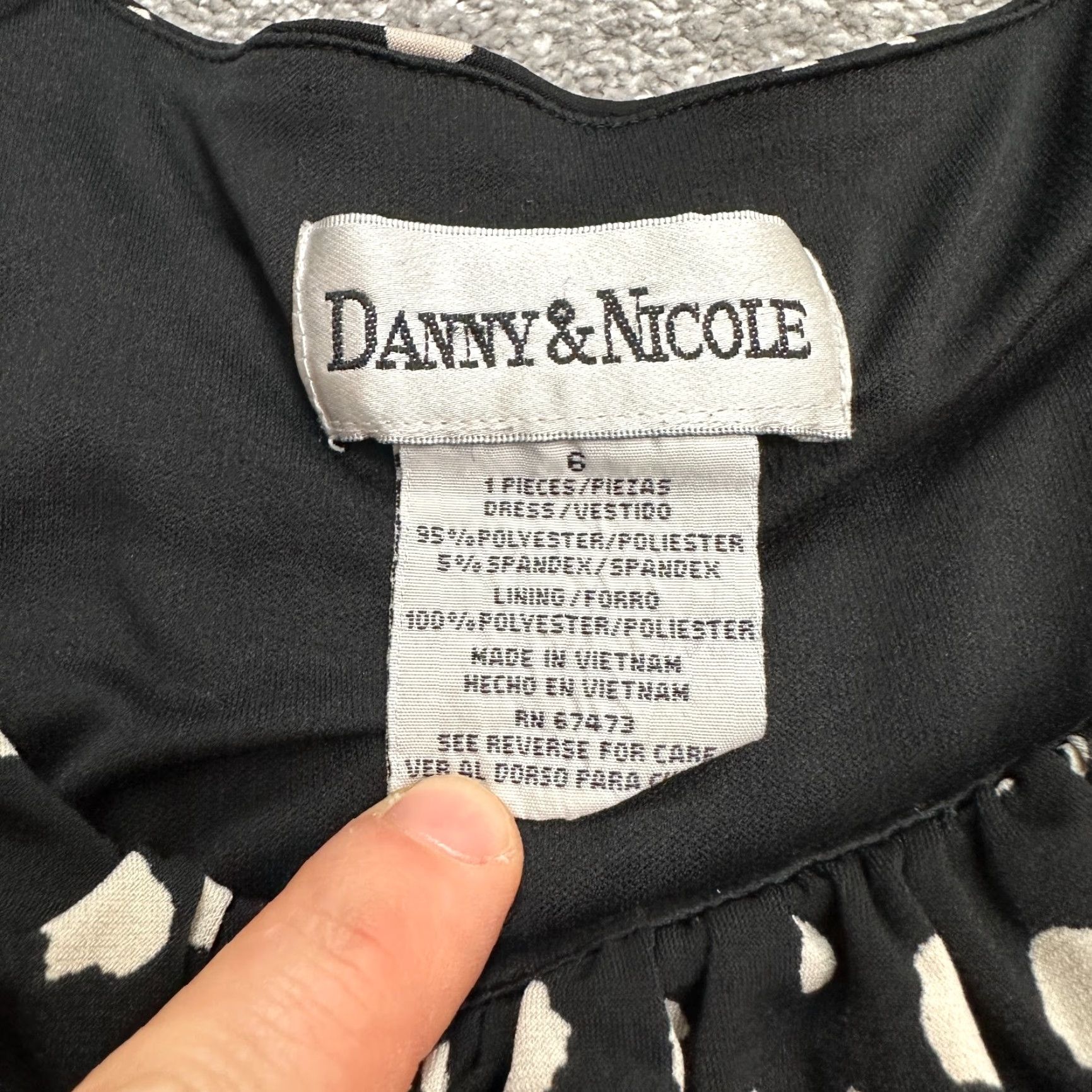 Vintage Danny & Nicole Midi Dress Womens 6 Black White Polka Sleeveless Ruffle Pleated Size M / US 6-8 / IT 42-44 - 6 Thumbnail